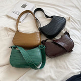 Half Moon Leather Women's Shoulder Bag Casual Totes