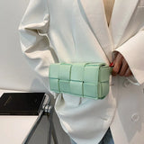 Leather Woven Small Waist Bags For Women Bag Weave Cassette Waist Belt Bag
