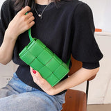 Leather Woven Small Waist Bags For Women Bag Weave Cassette Waist Belt Bag