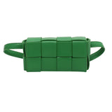 Leather Woven Small Waist Bags For Women Bag Weave Cassette Waist Belt Bag