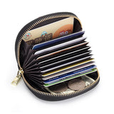 Leather Zipper Card Cover Contrast Card Slot Credit Card Change Wallet