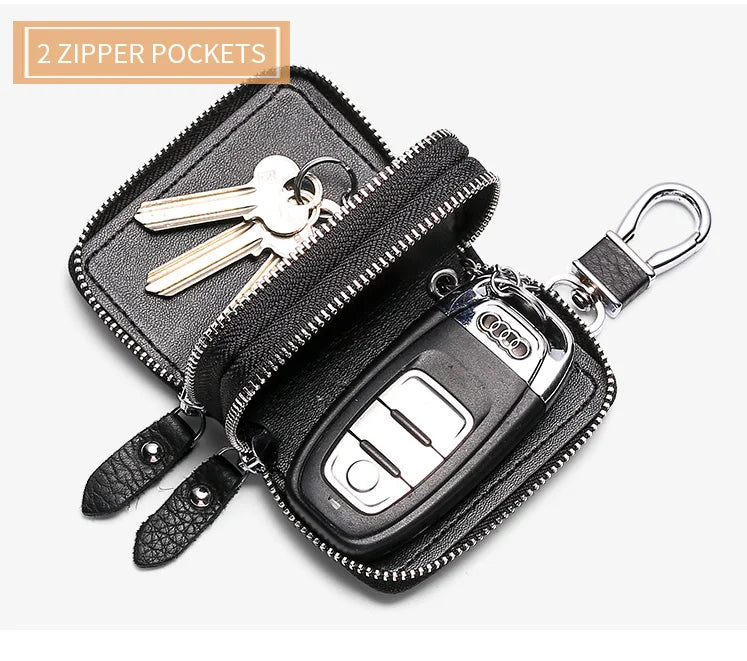 Leather Car Key Bag Double-Layer Supply