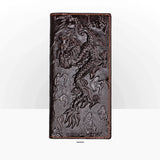 Dragon Embossed Leather Long Wallet with Photo Slots