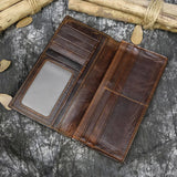 Dragon Embossed Leather Long Wallet with Photo Slots