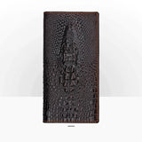 Dragon Embossed Leather Long Wallet with Photo Slots