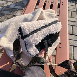 Fur Shoulder Bag Women Lambhair Messenger Bags Winter Handbags