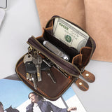 Leather Key Bag Crazy Horse Leather Car Key Handbag Wallet