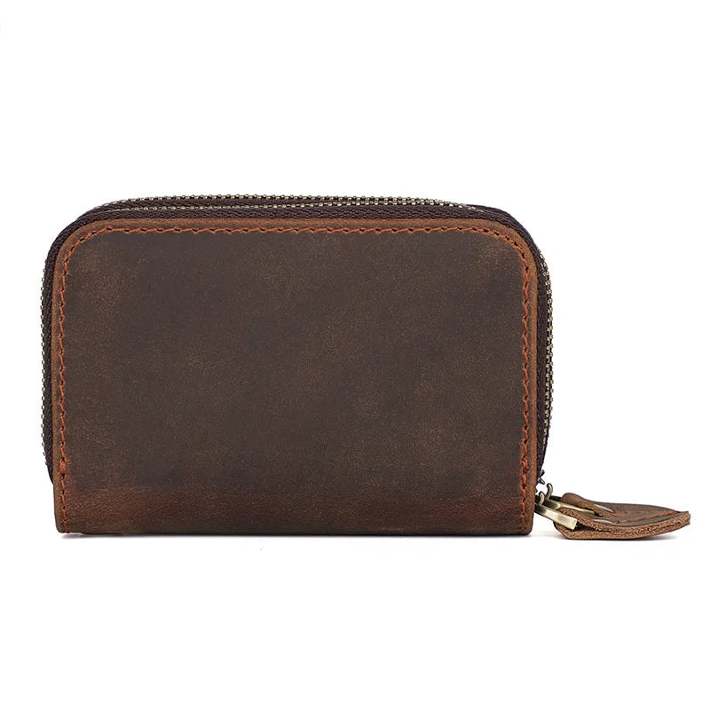 Leather Key Bag Crazy Horse Leather Car Key Handbag Wallet