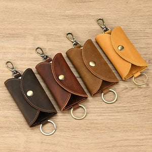 Men's Leather Key Bag Head Layer Cow Leather Multi-Color Key Wallet