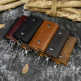 Men's Leather Key Bag Head Layer Cow Leather Multi-Color Key Wallet