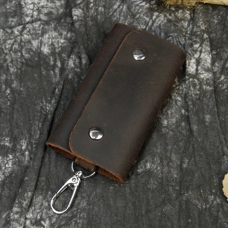 Men's Leather Key Bag Head Layer Cow Leather Multi-Color Key Wallet