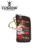 Leather Key Case Small Zipper Key Ring