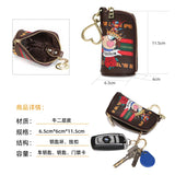 Leather Key Case Small Zipper Key Ring