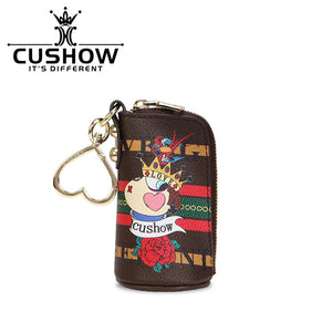 Leather Key Case Small Zipper Key Ring