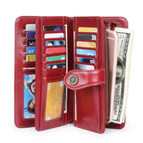 RFID Leather Lady's Purse Long Hand Bag Cow Leather Lady's Wallet