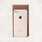 Cowhide Money Clip Oil Wax Leather Long Wallet