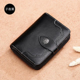 Women's Zipper Leather Wallet, Short Two Fold Wallet