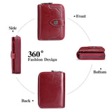Women's Zipper Leather Wallet, Short Two Fold Wallet