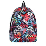 Leaves Printed Women Backpack School Bags Large Capacity