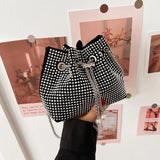 Leisure Full Diamond Large Capacity Women's Bucket Bag