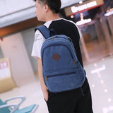 Casual Men School Backpack Travel Canvas College Laptop Bag