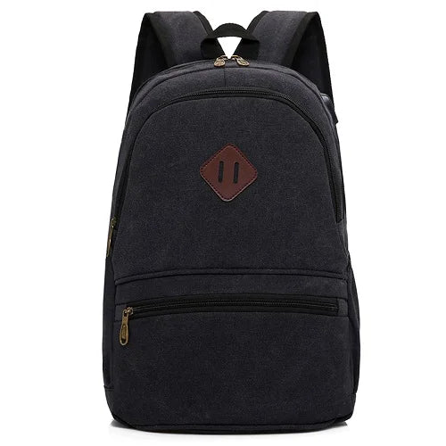 Casual Men School Backpack Travel Canvas College Laptop Bag