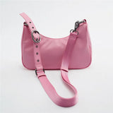 Leisure Hobo Chain Crossbody Bag Rivet Soft PU Leather Purses and Handbags