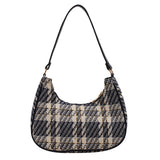 Women Plaid Messenger Bag Single Strap Canvas Shoulder Hobo Shopping Bag
