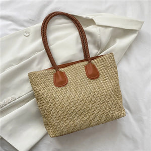 Women Straw Shoulder Bag Beach Rattan Handbag