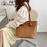 Women Straw Shoulder Bag Beach Rattan Handbag
