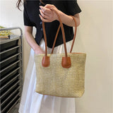 Women Straw Shoulder Bag Beach Rattan Handbag