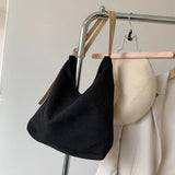 Corduroy Leisure Tote Bag for Women Large Capacity Commuter Bag