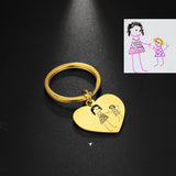 Child Art Keychain Personalized Kids Drawing Key Chain