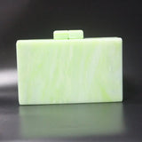 Lemon Green Resin Chain Acrylic Box Clutch Evening Handbag