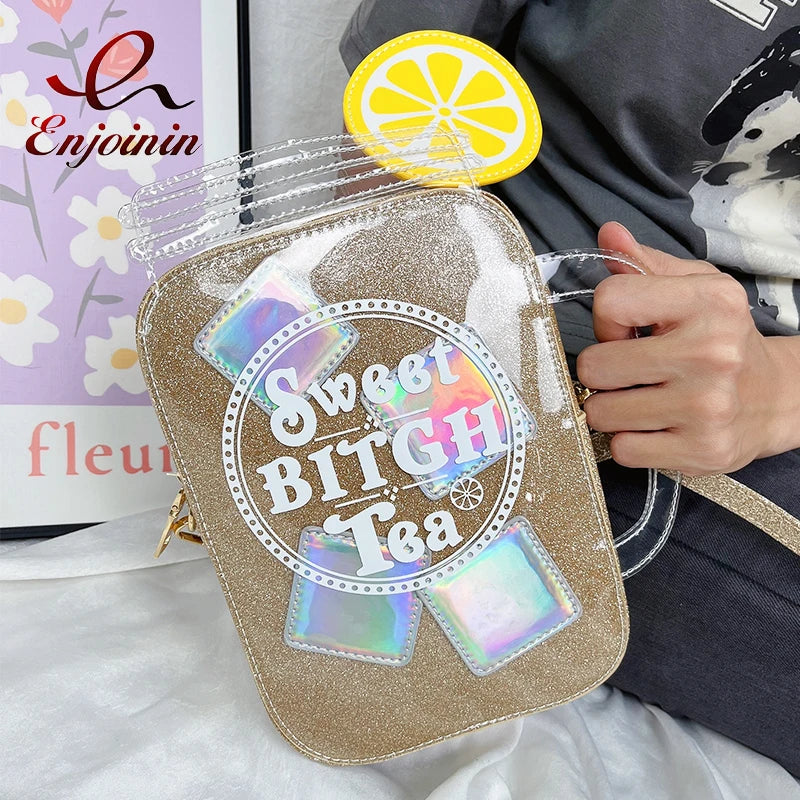 Lemon Tea Cup Shape Shoulder Bag Women Clutch Cartoon Handbags