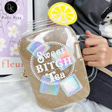Lemon Tea Cup Shape Shoulder Bag Women Clutch Cartoon Handbags