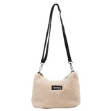 Leopard Winter Plush Shoulder Messenger Bag Chain Handbag