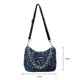 Leopard Winter Plush Shoulder Messenger Bag Chain Handbag