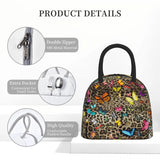 Leopard Butterfly Lunch Bag Animal Print Butterflies Lunch Box School Tote