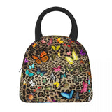 Leopard Butterfly Lunch Bag Animal Print Butterflies Lunch Box School Tote