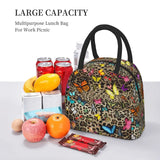 Leopard Butterfly Lunch Bag Animal Print Butterflies Lunch Box School Tote
