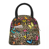 Leopard Butterfly Lunch Bag Animal Print Butterflies Lunch Box School Tote