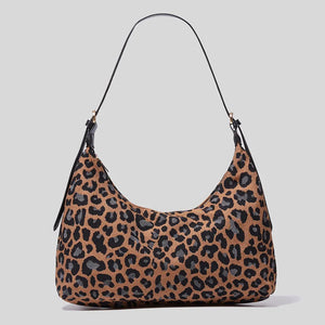 Leopard Cow Shoulder Bag Women Winter Vintage Ladies Purses Handbags Work Party