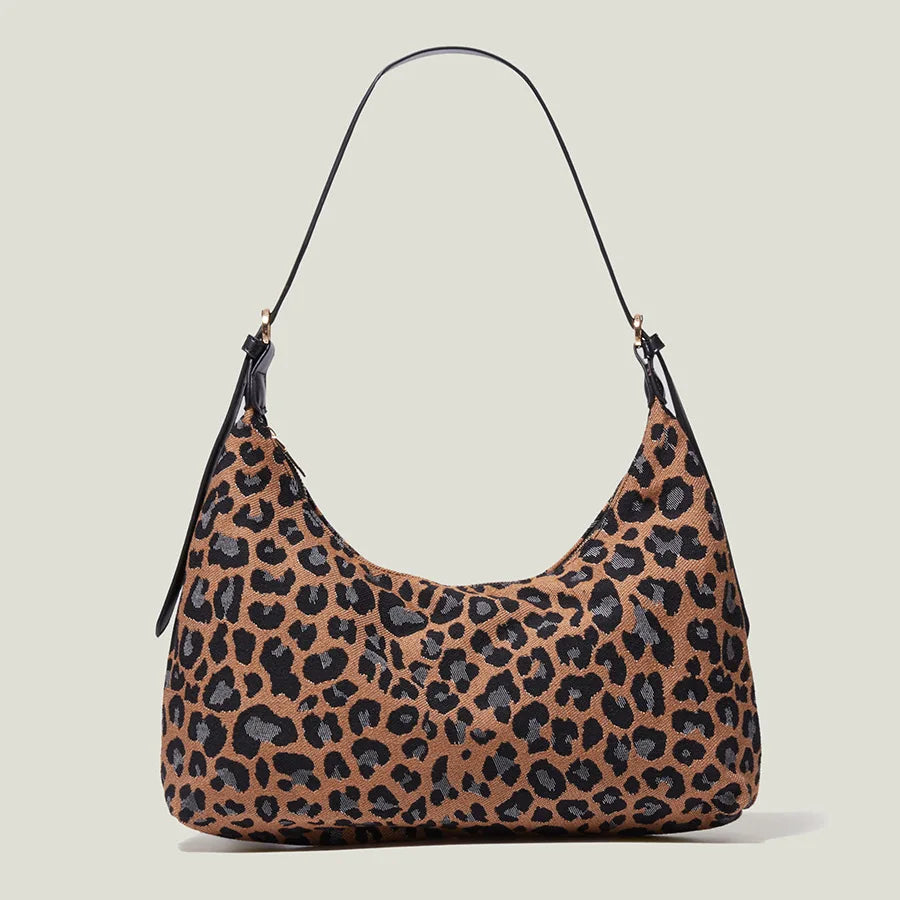 Leopard Cow Shoulder Bag Women Winter Vintage Ladies Purses Handbags Work Party
