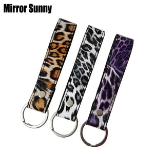 Leopard Key Wallet For Women Men PU Leather Female Ring Keys Wallets