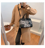 Leopard Large Tote Winter High PU Leather Women's Handbag