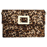 Leopard Leather Clutches Soft Surface Small Handbags