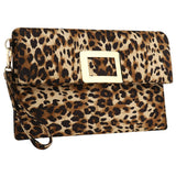 Leopard Leather Clutches Soft Surface Small Handbags
