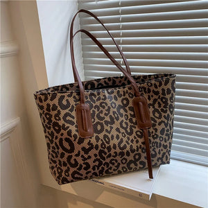 Leopard Pattern Big Bag Women Vintage Large Capacity Shoulder Bag