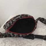 Leopard Print Chest Bag For Women Belt Phone Pouch Casual Canvas Waist Bag